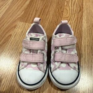 Converse Kids Floral Pink and White Sneakers